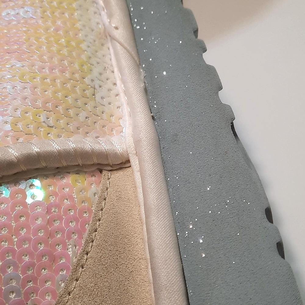UGG Iridescent Sequin Short Boots Classic I Do! Bridal Sparkle Mermaid Boho 7 - Picture 8 of 9